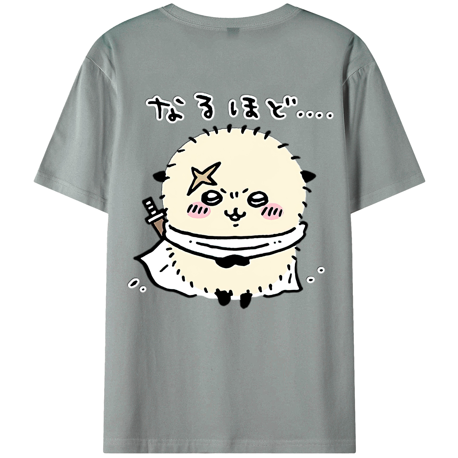 （画像用） ちいかわ ラッコ Chii-kawa Sea otter 綿100％ メンズ半袖Tシャツ（バックプリント） 通気性